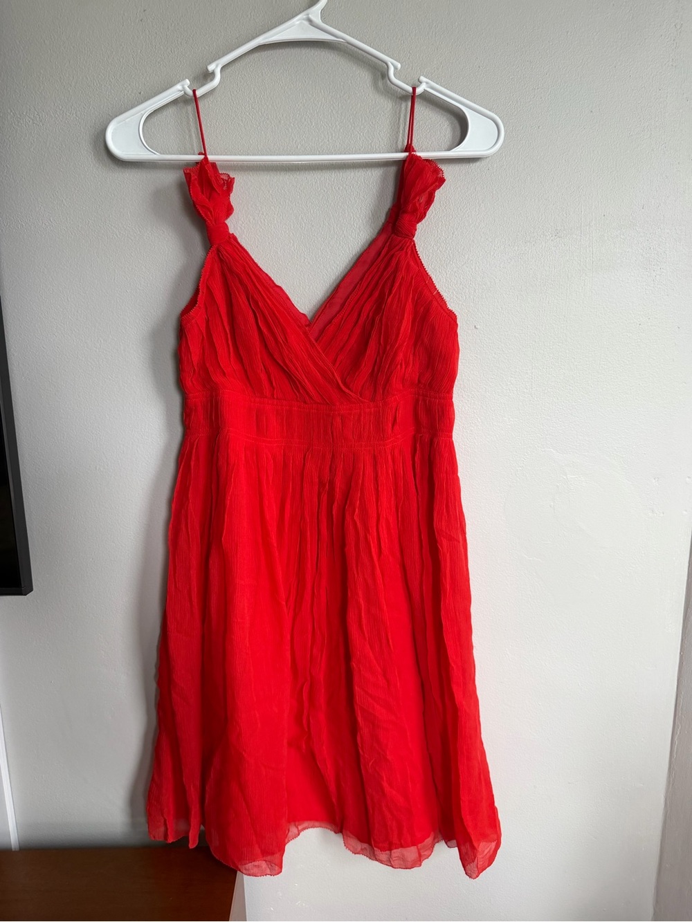 Club Monaco Silk Tunic Dress Red 0 Y2K